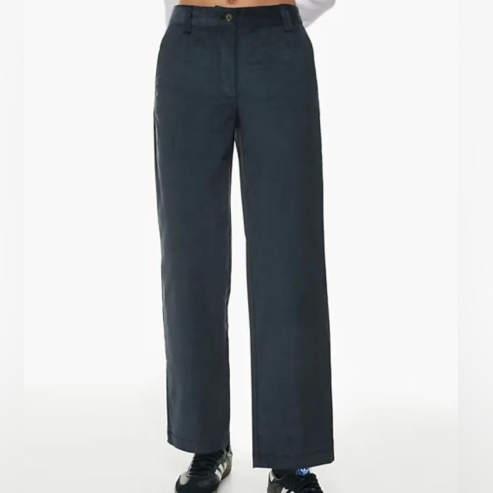 Aritzia Sunday Best Jaden Corduroy Pants Navy Blue Size 4 NWT